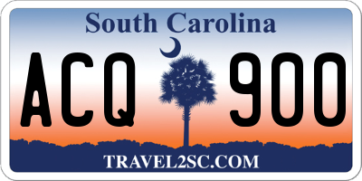 SC license plate ACQ900