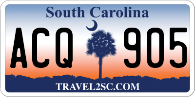 SC license plate ACQ905