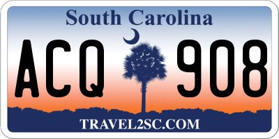 SC license plate ACQ908