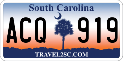 SC license plate ACQ919