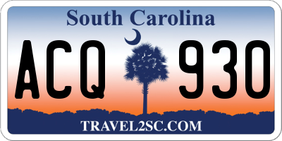 SC license plate ACQ930
