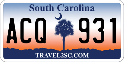 SC license plate ACQ931