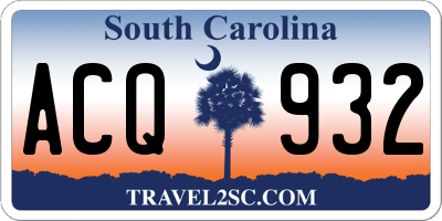 SC license plate ACQ932