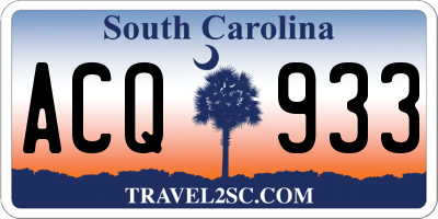 SC license plate ACQ933