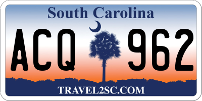 SC license plate ACQ962