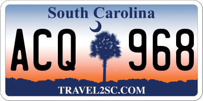 SC license plate ACQ968