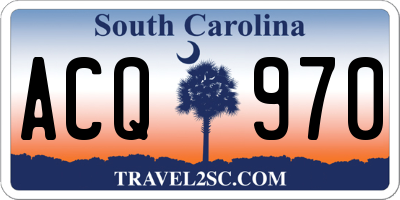 SC license plate ACQ970