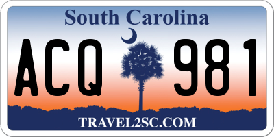 SC license plate ACQ981