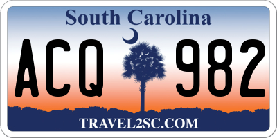 SC license plate ACQ982