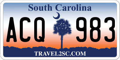 SC license plate ACQ983