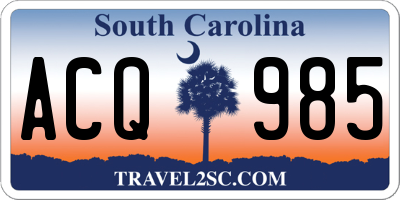 SC license plate ACQ985