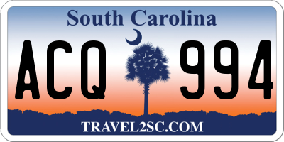 SC license plate ACQ994