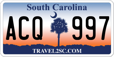SC license plate ACQ997