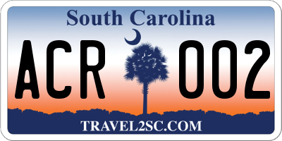 SC license plate ACR002