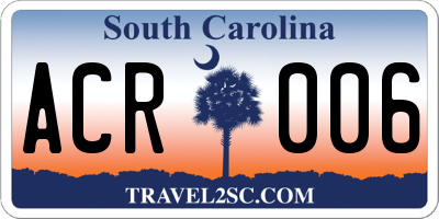 SC license plate ACR006