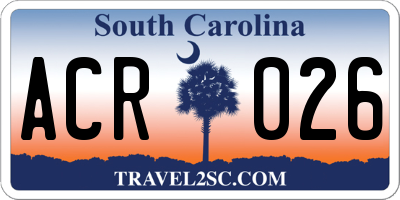 SC license plate ACR026