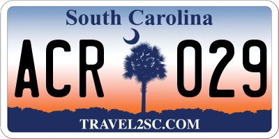 SC license plate ACR029