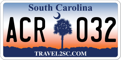 SC license plate ACR032