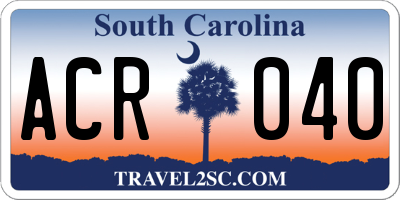 SC license plate ACR040