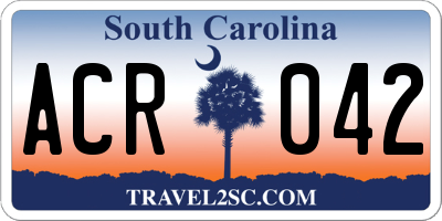 SC license plate ACR042