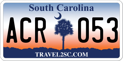 SC license plate ACR053