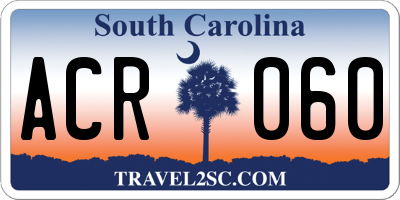 SC license plate ACR060