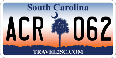 SC license plate ACR062