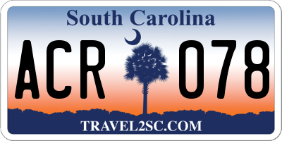 SC license plate ACR078
