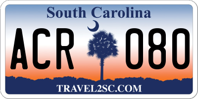 SC license plate ACR080