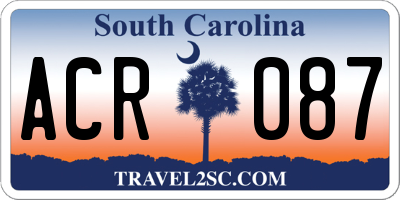 SC license plate ACR087