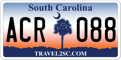 SC license plate ACR088