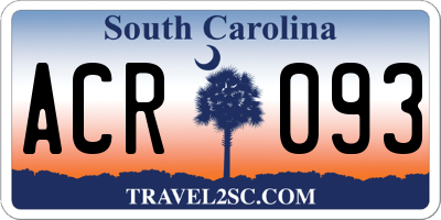 SC license plate ACR093