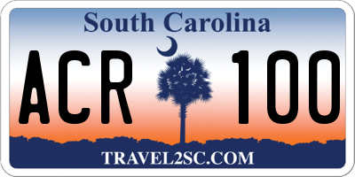 SC license plate ACR100