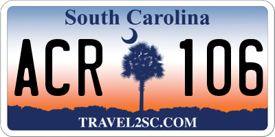 SC license plate ACR106