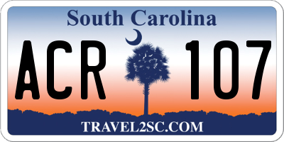 SC license plate ACR107