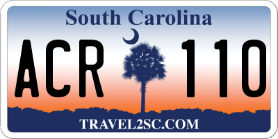 SC license plate ACR110