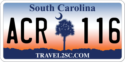 SC license plate ACR116