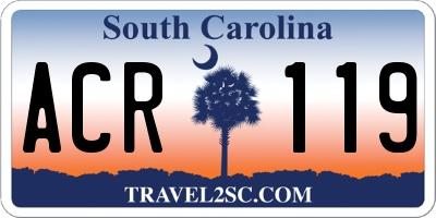 SC license plate ACR119