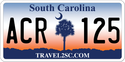 SC license plate ACR125
