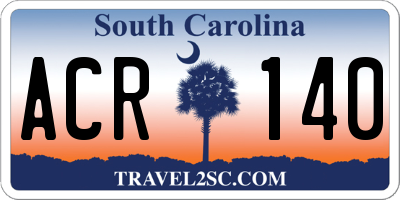 SC license plate ACR140