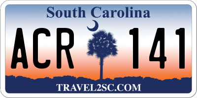 SC license plate ACR141