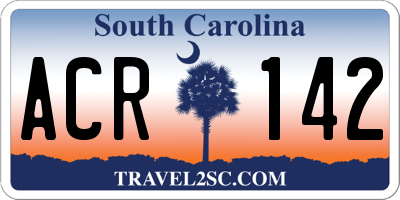 SC license plate ACR142