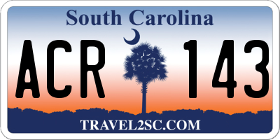 SC license plate ACR143