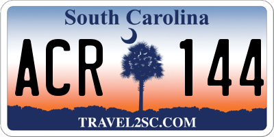 SC license plate ACR144