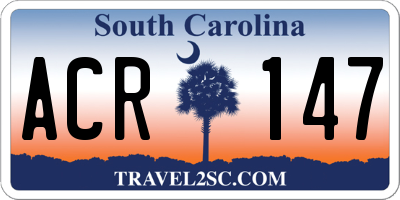 SC license plate ACR147