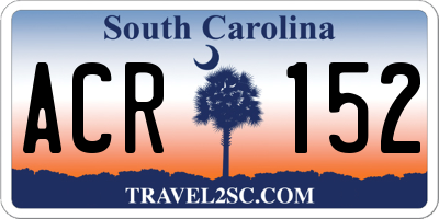 SC license plate ACR152