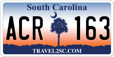 SC license plate ACR163