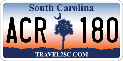 SC license plate ACR180