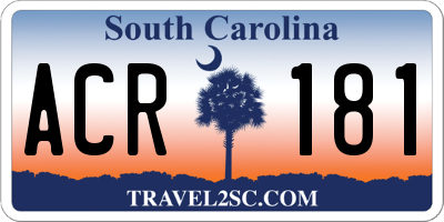 SC license plate ACR181
