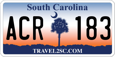 SC license plate ACR183